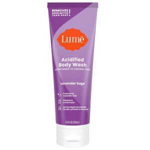 Lume Acidified Body Wash - 8.5 oz (Lavender Sage) | Removes Odor Better Soap 24 Hour Control Paraben Free SLS OB/GYN Developed Moisturizing
