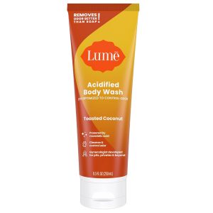 Lume Acidified Body Wash - 8.5 oz (Toasted Coconut) | Removes Odor Better Soap 24 Hour Control Paraben Free SLS OB/GYN Developed Moisturizing