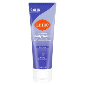 Lume Acidified Body Wash - 8.5 oz (Soft Powder) | Removes Odor Better Soap 24 Hour Control Paraben Free SLS Safe Sensitive Skin Whole Body